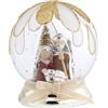 Bagutta Sfera Gocce d. 120 con Base Argento con Alberelli Led e Presepe h. 55 (Oro, D. 120 H 55)