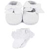 LACOFIA Scarpe Ballerine da Battesimo Bianche Suola Morbida Antiscivolo da Primi Passi per Bambina con Calzini Ricamato Neonato 12-18 Mesi