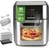 GOURMETmaxx Friggitrice digitale ad aria calda 12 L, forno XXL in acciaio inox | Timer, display touch, spiedo rotante | Frittura a basso contenuto di grassi e a risparmio energetico | 1800 W