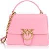 Pinko Love One Top Handle Classic Light Vitello Seta, Borsa Donna, P31Q_Rosa Marino-Antique Gold, Taglia Unica
