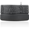 Perixx PERIBOARD-536B US - Tastiera USB compatta, 16,34 x 5,71 x 1,61 pollici, dimensione - Build-in Number Pad - Detachable Wrist Rest - Silent Typing - Black