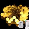 AndThere Catene luminose Esterno,Catena Luminosa Esterno LED,Luci Della Stringa Della Palla Luci LED Batteria alimentato 5M 50LED Con 8 Modalità Impermeabile Flash,Per Natale, Matrimonio, Giardino, Feste