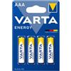 VARTA PILA TIPO MINI STILO HIGH ENERGY AAA 1.5V ALCALINA CONFEZIONE DA 4 PEZZI