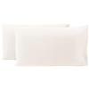 Viterbo Biancheria Coppia Federe Cuscino Sofia 100% Cotone Naturale In Tinta Unita 50x80CM (4611) (Panna)