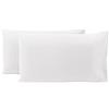 Viterbo Biancheria Coppia Federe Cuscino Sofia 100% Cotone Naturale In Tinta Unita 50x80CM (4611) (Bianco)
