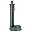Relaxdays Fontana a Colonna, Giardino, Terrazza, Stile Antico, Rubinetto, Vaschetta, HLP: 61 x 25 x 31 cm, Verde Scuro