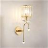 Sxtiger Moderna Lampada Parete Cristallo Oro, E14 Applique Da Parete Interno, Lampada Da Parete Per Camera Da Letto Soggiorno Sala Da Pranzo Corridoio Illuminazione (Gold-A)