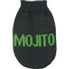Record - Maglioncino per Cani Cocktail. Maglione per Cani Morbido a Collo Alto con Passagamba Elasticizzato, Ricamato con scritta 'Mojito' | L, Lunghezza dorso 45 cm