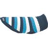 Record - Maglioncino per Cani Modello Lui&Lei. Maglione a Collo Alto, Fantasia a Strisce Bianche con Sfumature Blu/Azzurre, Foro Guinzaglio e Passanti Zampe | Blu, XXS - Lunghezza dorso 25 cm