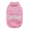 Record - Maglioncino per Cani Everyday. Maglione per Cani Morbido a Collo Alto con Passagamba Elasticizzato, Ricamato con scritta 'Tuesday' |Rosa, M - Lunghezza dorso 40 cm