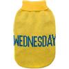 Record - Maglioncino per Cani Everyday. Maglione per Cani Morbido a Collo Alto con Passagamba Elasticizzato, Ricamato con scritta 'Wednesday' | Giallo, M - Lunghezza dorso 40 cm
