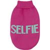 Record - Maglioncino per Cani Influencer. Maglione per Cani Morbido a Collo Alto con Passagamba Elasticizzato, Ricamato con scritta 'Selfie' | Fucsia, XL - Lunghezza dorso 50 cm