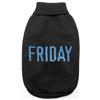 Record - Maglioncino per Cani Everyday. Maglione per Cani Morbido a Collo Alto con Passagamba Elasticizzato, Ricamato con scritta 'Friday' | Nero, M - Lunghezza dorso 40 cm