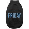 Record - Maglioncino per Cani Everyday. Maglione per Cani Morbido a Collo Alto con Passagamba Elasticizzato, Ricamato con scritta 'Friday' | Nero, S - Lunghezza dorso 35 cm