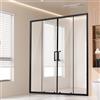 VEVOR Porta Doccia Scorrevole Doppia Vetro Temperato 147x150x178cm Nero Bagno