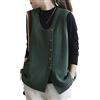 Ownwfeat Gilet Cardigan Lavorato A Maglia Senza Maniche Monopetto Girocollo da Donna