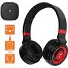 Techmade TM46-TV - Cuffia senza filo con tasti funzione, Per TV In Bundle, Dispositivo di connessione TV CONNECT, Nero/Rosso