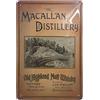 LuckyLinde MACALLANLAN, targa in metallo con scritta in lingua inglese Whisky in stile retrò, 30 x 20 cm
