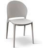 PAZZO DESIGN Sedia Stefania set da 4 sedie tortora in Polipropilene