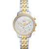 Fossil Neutra Orologio per donna, movimento cronografo con cinturino in acciaio inossiperbile o in pelle, Tonalità argento e oro