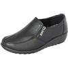 Cushion Walk Scarpe Donna Nero Mocassino EEE Calzata Extra Larga, in Ecopelle con Cerniera - Plateau Basso, Scarpe Basse, Scarpe Casual da Lavoro per Ufficio (42 EU, Nero)