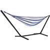 GOLD&CHROME UNIQUE DESIGN Amaca per 2 persone XXL, con supporto, altalena, confotevole, facile da montare, blu scuro-azzurro