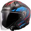 Ls2 Casco Moto Jet LS2 OF603 INFINITY 2 CARBON URUS Blu Rosso