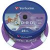 Verbatim DVD+R Double Layer 8x Speed 8,5 GB, stampabili, confezione da 25 (DVD)