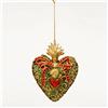 PALAIS ROYAL Pendaglio per Albero di Natale Cuore 14cm Resina Verde Oro Decorazione Natalizia