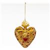 PALAIS ROYAL Pendaglio per Albero di Natale Cuore 14cm Resina Oro e Rosso Decorazione Natalizia