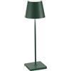 ZAFFERANO Poldina PRO Lampada da Tavolo 38cm LED Ricaricabile Senza Fili Verde Alluminio