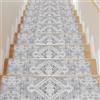 Homcomodar 15PCS Tappeti per Scale 76x20cm Vintage Tappetini per Scale in Legno Passi Tappeti Antiscivolo per Pavimento Protezione Decorativa Tappeto per Scale Interne Grigio