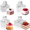 Pwsap 4Pcs Coppapasta, Anello per Torta Coppa Pasta con Pressa Anelli per Torte Coppapasta Tagliapasta Anello Acciaio Inox DIY Stampo Circolare, Rotondo Quadrato Fiore Cuore, per Pasticceria,Torte Mousse