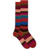 Gallo Calze lunghe donna cotone e cashmere fucsia righe multicolor macro