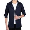 Wenchuang Trench Coat da Uomo Primavera e Autunno Slim Fit Giacca Leggera Casual Soprabito Blu Marino XXL