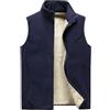 Jamron Uomo Taglie Forti Inverno Caldo Gilet in Pile senza Maniche con Collo Alto Giubbotto Termico con Cerniera e Tasche Blu Marino L