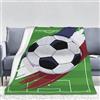PAAHRYI Coperta in flanella, motivo calcio, per bambini, 3D, a tema sportivo, per ragazzi, adolescenti, decorazione per camere, copriletto, coperta regalo (150 x 200 cm, B)