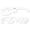 Aristo Burmester AR5040 - Righelli curvi, confezione da 3, varie dimensioni e disegni, colore: Trasparente