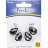 Darice-Ciondolo in Metallo, 60 x 20 mm, Confezione da 1, Colore: Argento a Forma di Goccia, Colore: Grigio Fumo