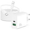 ARCCRA 30W 2-Porto USB C Rapido Caricatore per Google Pixel 9/9 Pro XL, 8/8a/8 Pro, 7/7a/7Pro, 6/5/4/3, Accessori Caricabatterie Presa Rapida Alimentatore USBC USB-A con Cavo Tipo-C 2M