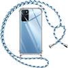 Pnakqil Cover per Oppo A16/A16s/A54s con Cordino, Trasparente Custodia con Laccio Tracolla Cellulare Girocollo Collana Protettiva per Oppo A16/A16s/A54s 6.52 Pollic, Blu