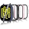 Bigqin 4 Pezzi Custodia Protettiva Compatibile con Xiaomi Redmi Watch 5 Active, Custodia Rigida per PC con Proteggi Schermo, Custodia HD con Vetro Temperato - Trasparente Nero Blu Rosa