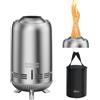 Onlyfire Braciere Senza Fumo con Borsa di Trasporto, Focolare da Tavolo, Camino a Legna e a Pellet per il Campeggio All'aperto Tailgating Patio Backyard, Argento