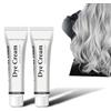 Generisch Natural Silver Gray Hair Dye Cream, colore per capelli grigio argento, crema colorante per tutti i tipi di capelli (2P, 100G)