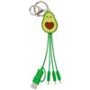 Legami - Cavo di Ricarica Multiplo Link Up, Tema Avocado, con Portachiave, 4 Cavi di Ricarica, USB, di Tipo-C, Micro-USB, Lightning, con Adattatore USB di Tipo C, Cavo rivestito in TPE