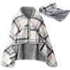 JEMPET Coperta indossabile in pile con bottoni, comoda coperta in flanella a poncho, scialle in peluche, senza maniche, per donne e uomini (160 x 140 cm)