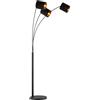 home sweet home collection Home Sweet Home lampada ad arco moderna | Lampada da terra nera e oro con paralume | Altezza 190 cm | Con lampadina LED 3xE27 9W 2700K | Lampada da terra industriale per soggiorno