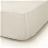 Cuore di lino - Lenzuolo sotto con angoli in puro lino 100% Made in Italy bianco panna matrimoniale (160x200x30cm)