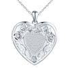 MICMIF Argento 925 Foto Medaglione Cuore con Fiore di Rosa Zirconi Collana Donna Ragazze Ciondolo Portafoto Personalizzata, Collana Locket Vinatge Apribile per 2 Foto, Catena 45+5cm