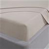 Sleepdown Lenzuolo con angoli, in 100% flanella di cotone spazzolato, lussuoso, morbido, comodo, 25 cm, biancheria da letto, color crema, super king size